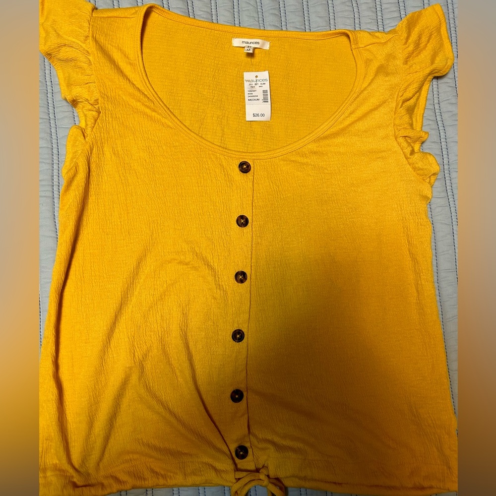 New H&M Top. Size Medium, Yellow/Gold